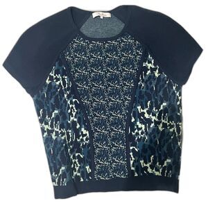 Parker Women's Bandage Knit Top‎ Blue Teal Silhouette Slimming Smoothing